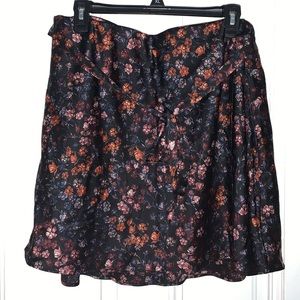 Abercrombie & Fitch Satin Faux Wrap Mini Skirt
